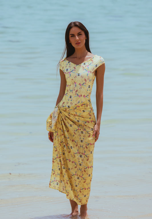 Floral bee sarong