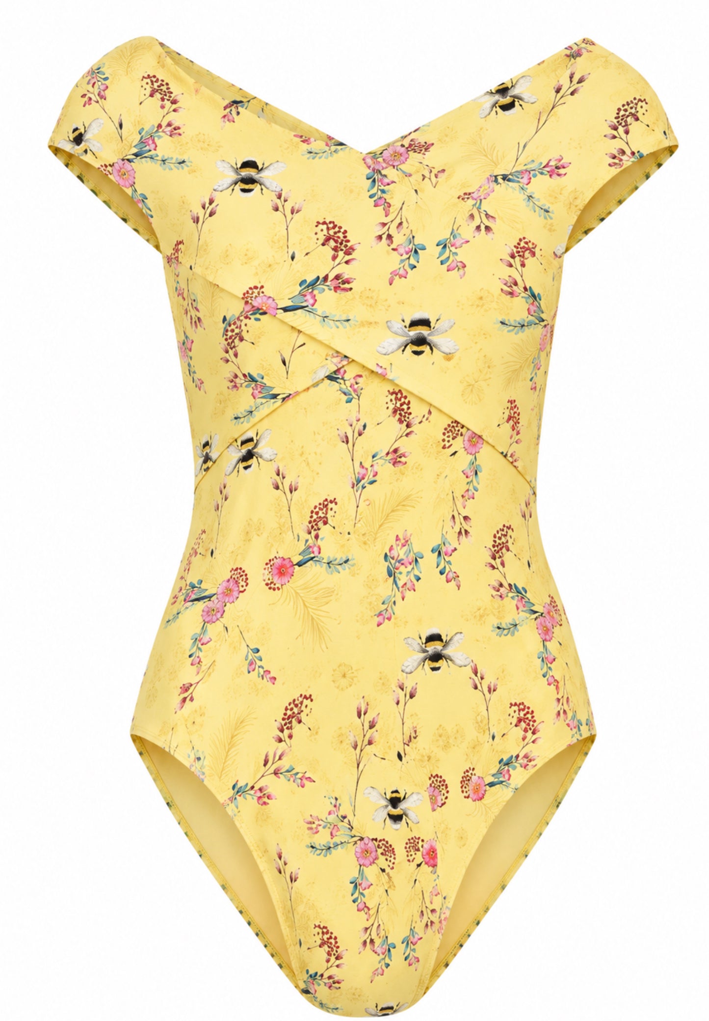 Floral bee mod swimsuit