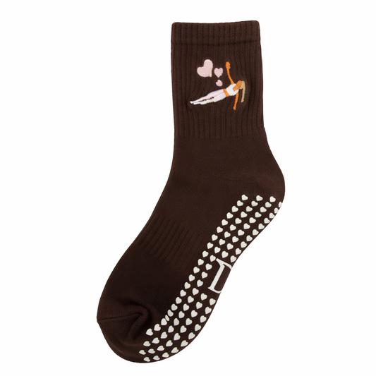 Cherie grip socks (chocolate)